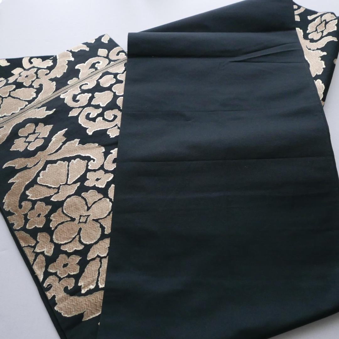 黒色 金糸☆六通 袋帯☆正絹☆更紗花唐草文☆金襴☆西陣織 - メルカリ