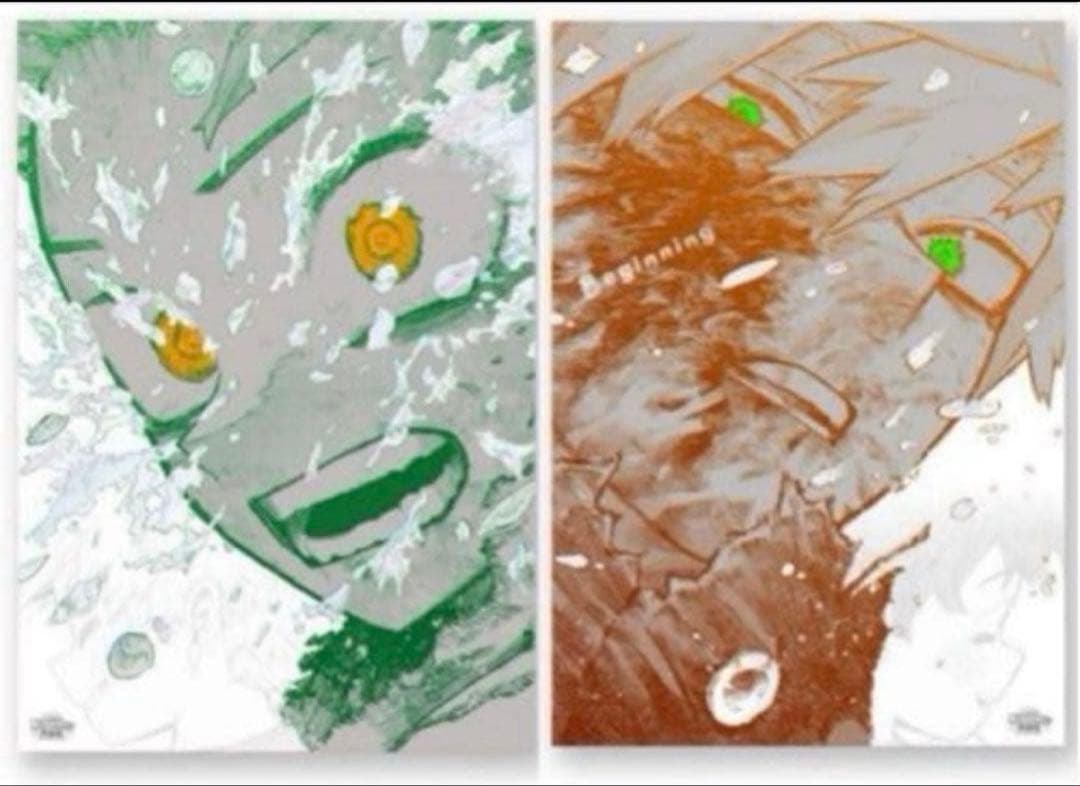 僕のヒーローアカデミア　原画展　アートポスター2枚セット　④ ヒロアカ 原画展 A2アートポスター 2枚セット 頑張れ 緑谷 出久 爆豪