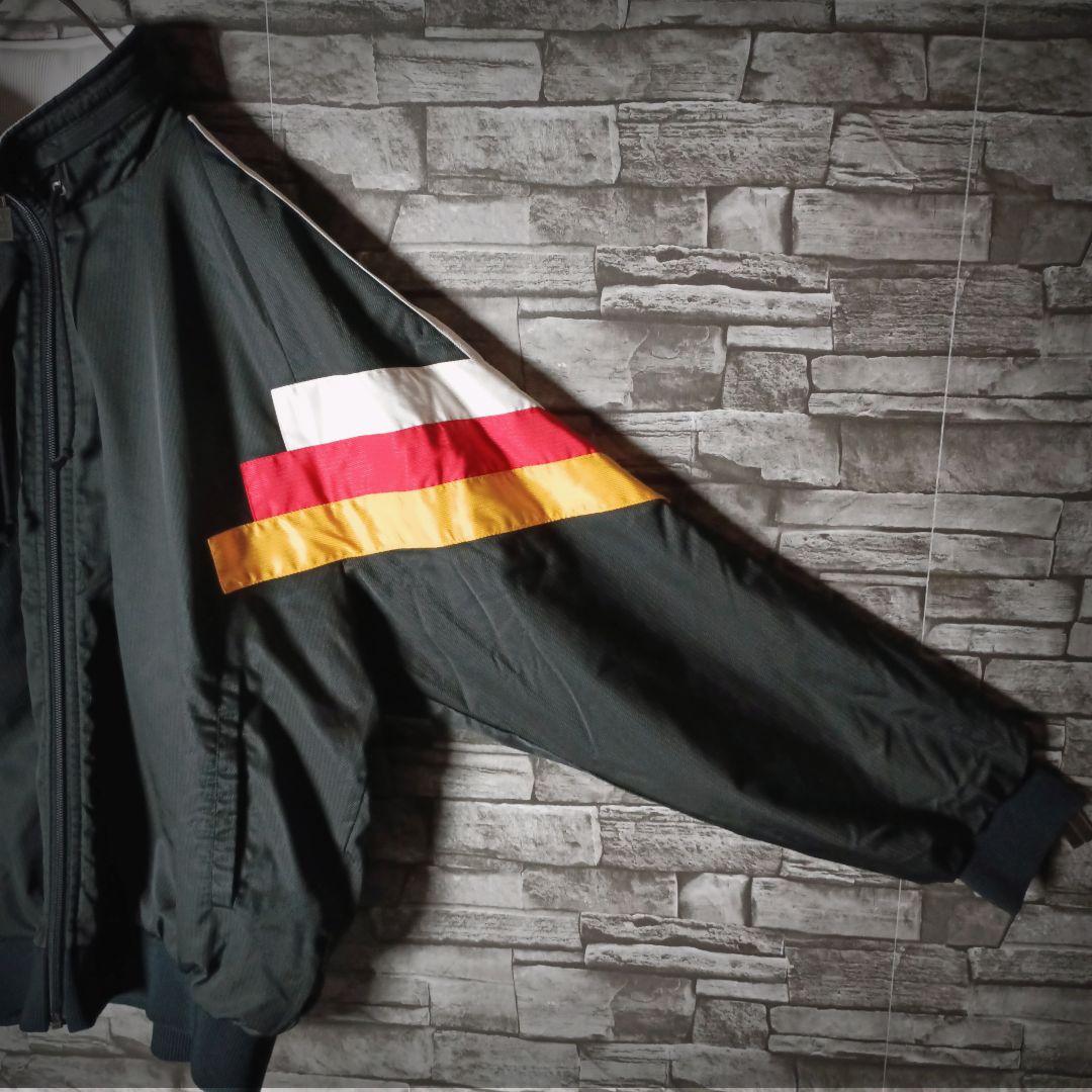 当時物☆90sアディダスナイロンジャケット デサント 刺繍ロゴ ワイド