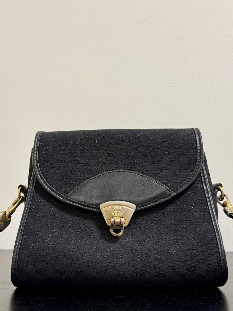 【中古】オールドグッチ GGキャンバス ターンロック 黒※内側難あり GUCCI（グッチ） GGキャンバス トートバッグ ショルダーバッグ 101919