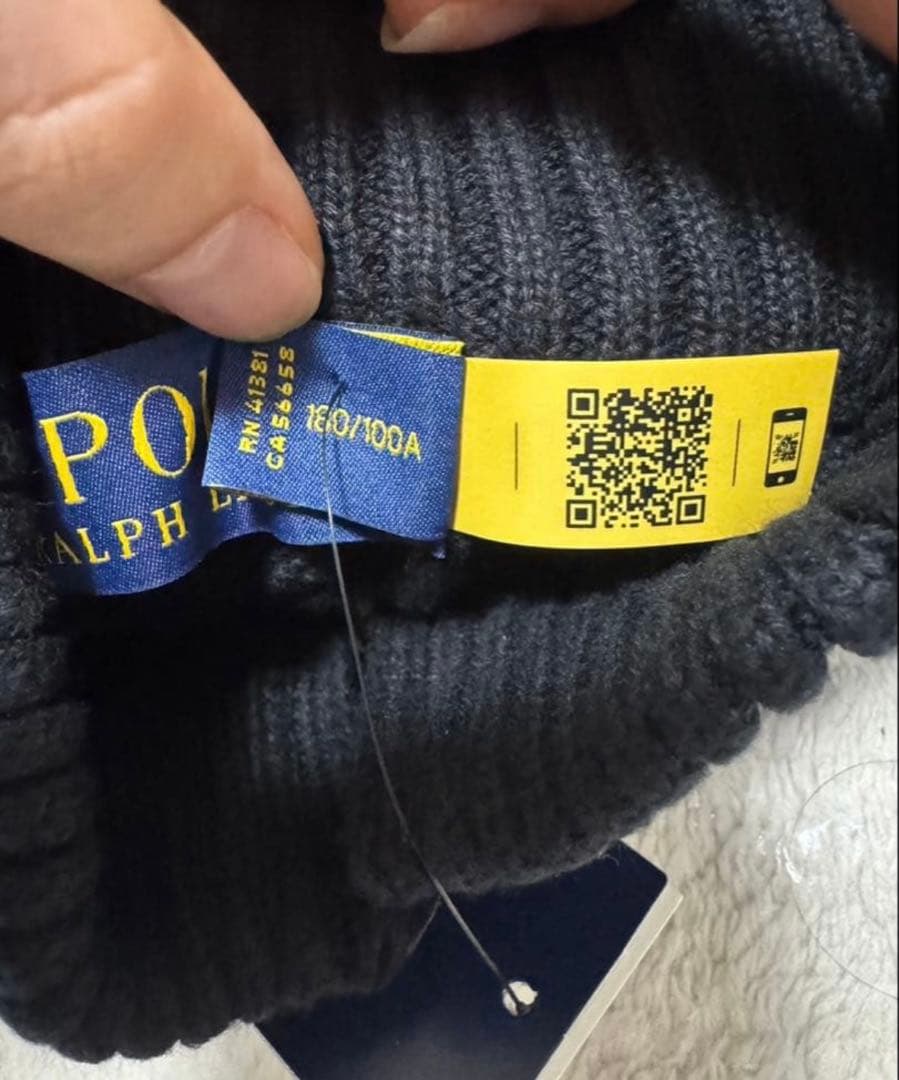 新品タグ付 ラルフローレン ハーフジップ ケーブルニット ブラック-L