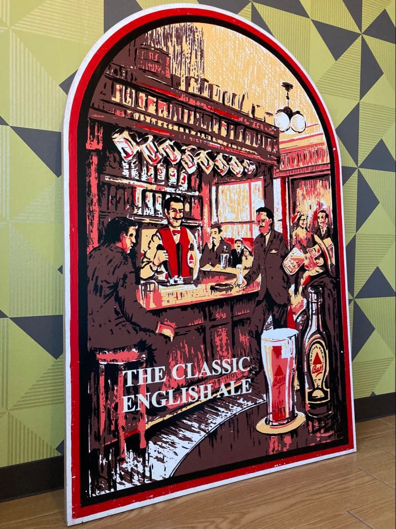 アンティーク 木製 看板 レトロ イギリス 絵画 オブジェ 雑貨 バー