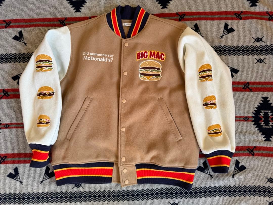 【未使用開封済】graniph（グラニフ）」マクドナルド スタジャン M 美品 グラニフ マクドナルド ビッグマック スカジャン スタジャン M