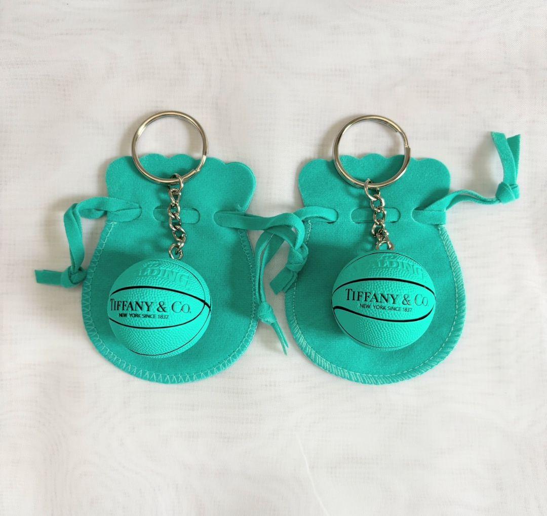 バスケットボールキーホルダー　ブルー　20個　プチ袋8枚付き バスケットボールキーホルダー ブルー 20個 プチ袋付き