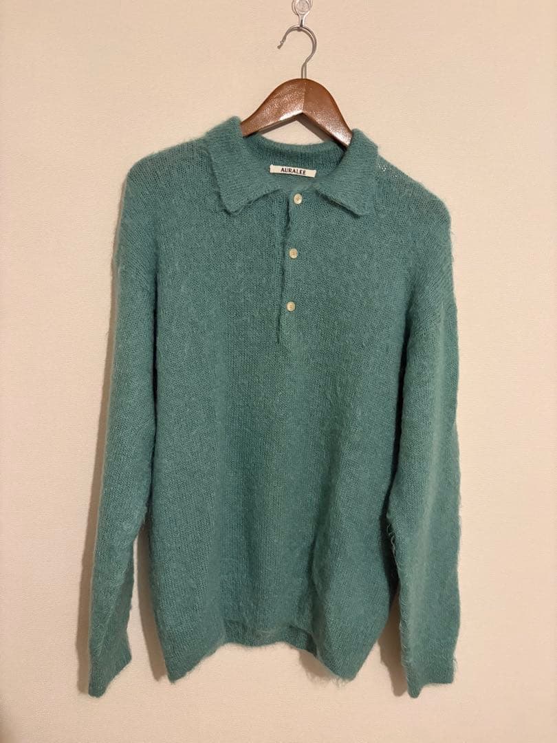 AURALEE オーラリー モヘアニット ニットポロ グリーン 緑 AURALEE オーラリー モヘアニット ニットポロ グリーン 緑 - メルカリ