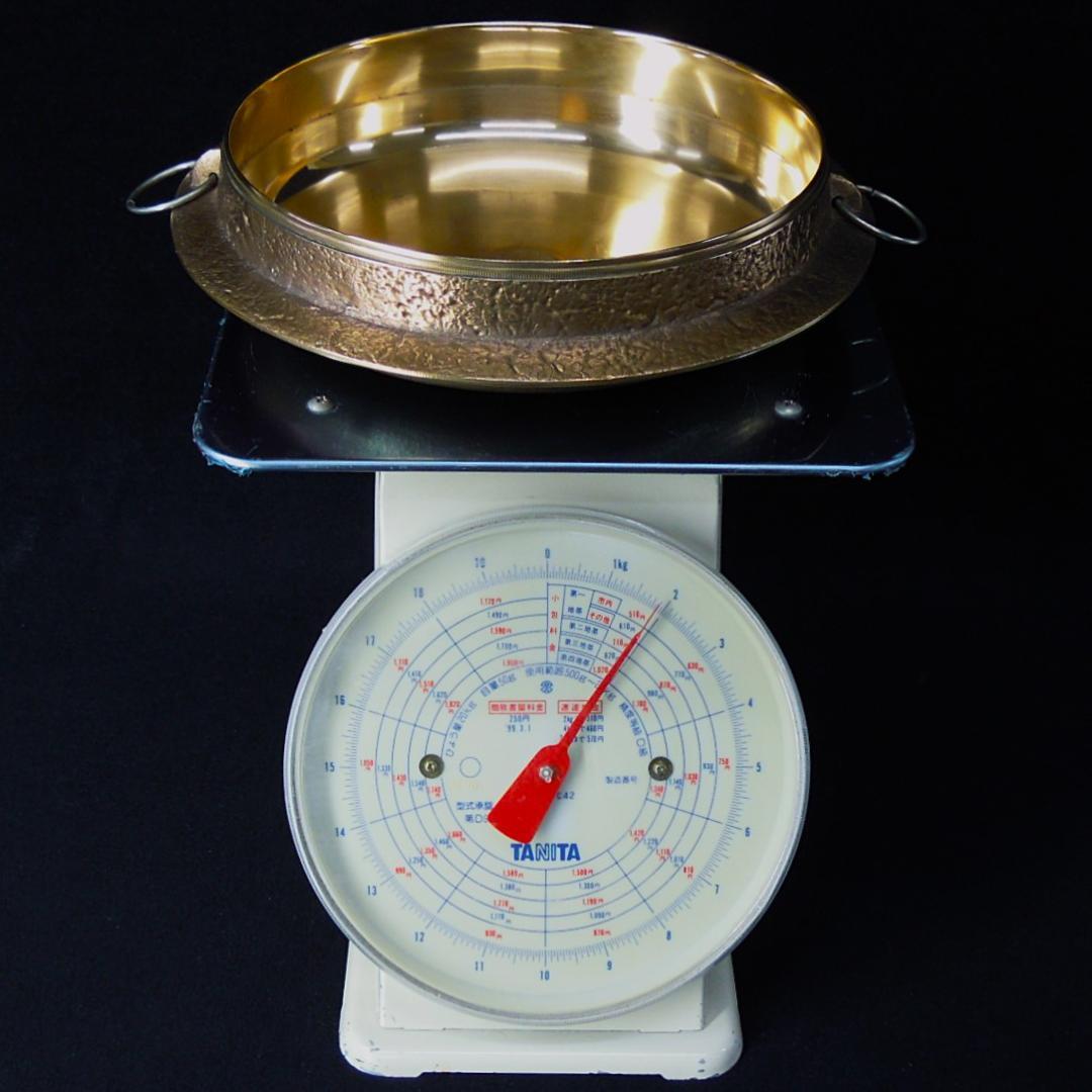 平井鋳造所 砲金鍋 すき焼鍋 1.85kg 在銘 美品 栞 化粧箱に訳有