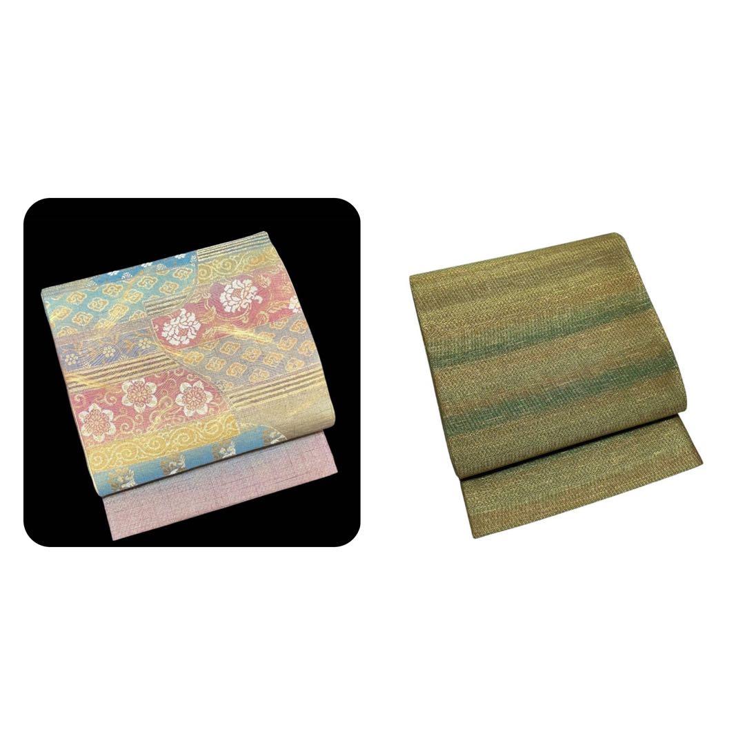 しょうざん 絹漉貴 袋帯 お太鼓柄 正絹 金糸 花文 吉祥文様 美品 イ