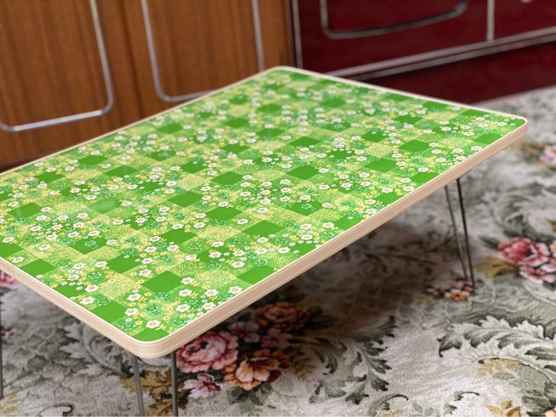 花柄 折りたたみテーブル インテリア 昭和レトロ レトロポップ