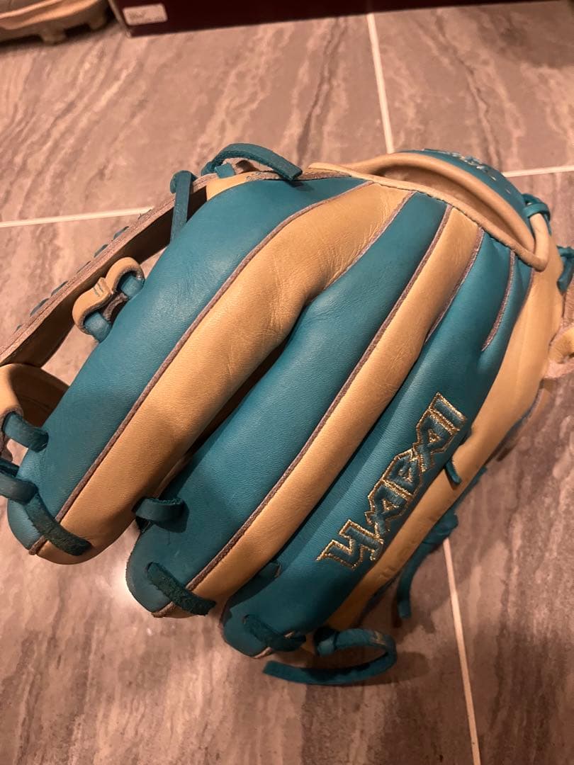 YABAI 軟式グローブ 11.25inch 青/ベージュ