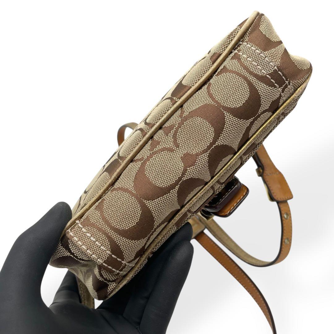 良品 希少 COACH コーチ ショルダーバッグ ソーホー ベージュ ゴールド