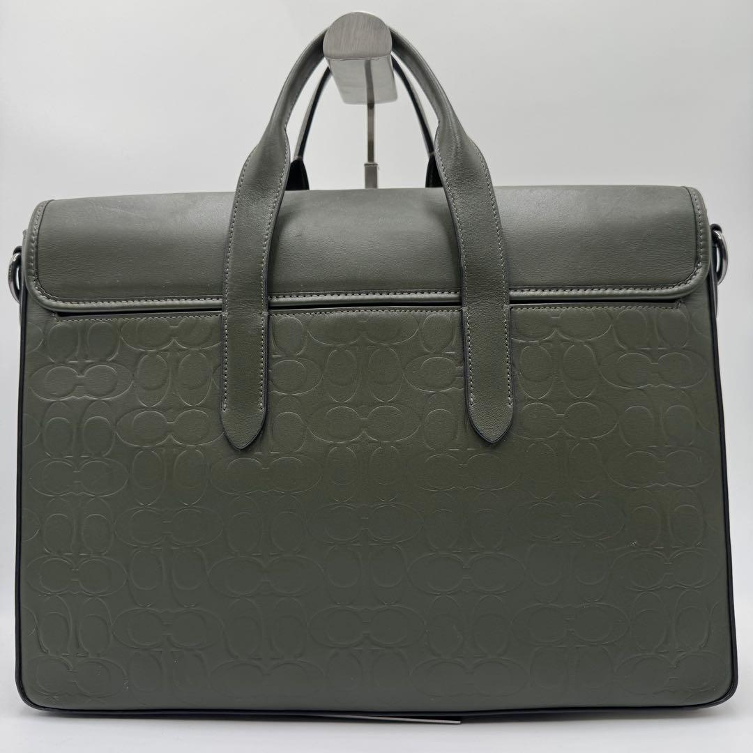 美品✨ コーチ サリバン ブリーフケース 2way ビジネス A4 レザー 緑