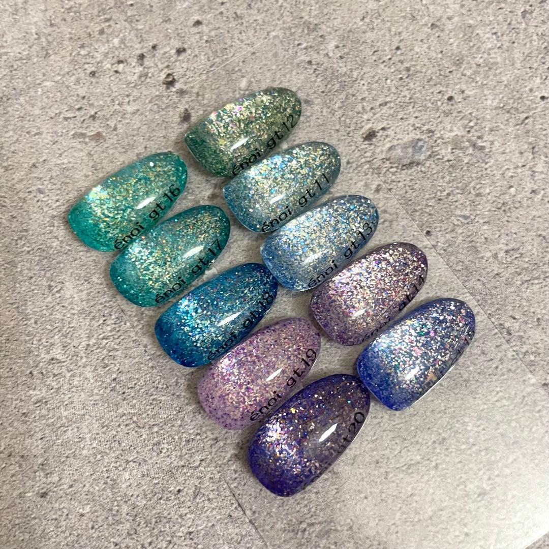 開封品】ギャリッター寒色10色 enoi エノイ,カラーチャート付き - メルカリ