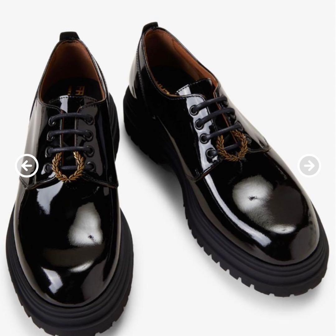【極美品】Fred Perry Derby Patent Leather FRED PERRY（フレッドペリー） Derby Patent Leather Shoes ロゴ