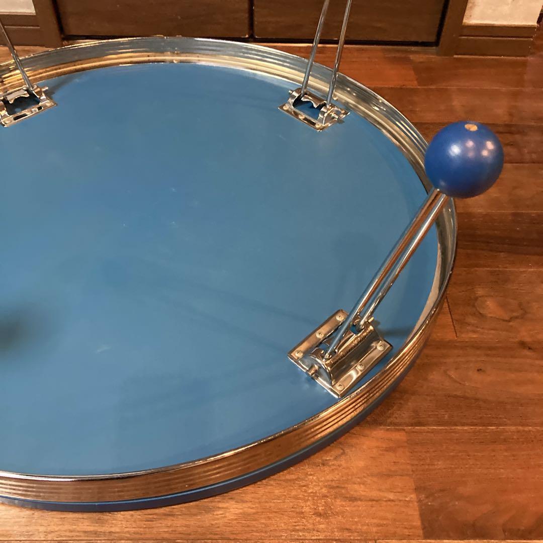 人気✨️青色 アメリカン レトロ 丸型ダイニングテーブル 76×76×31.5cm