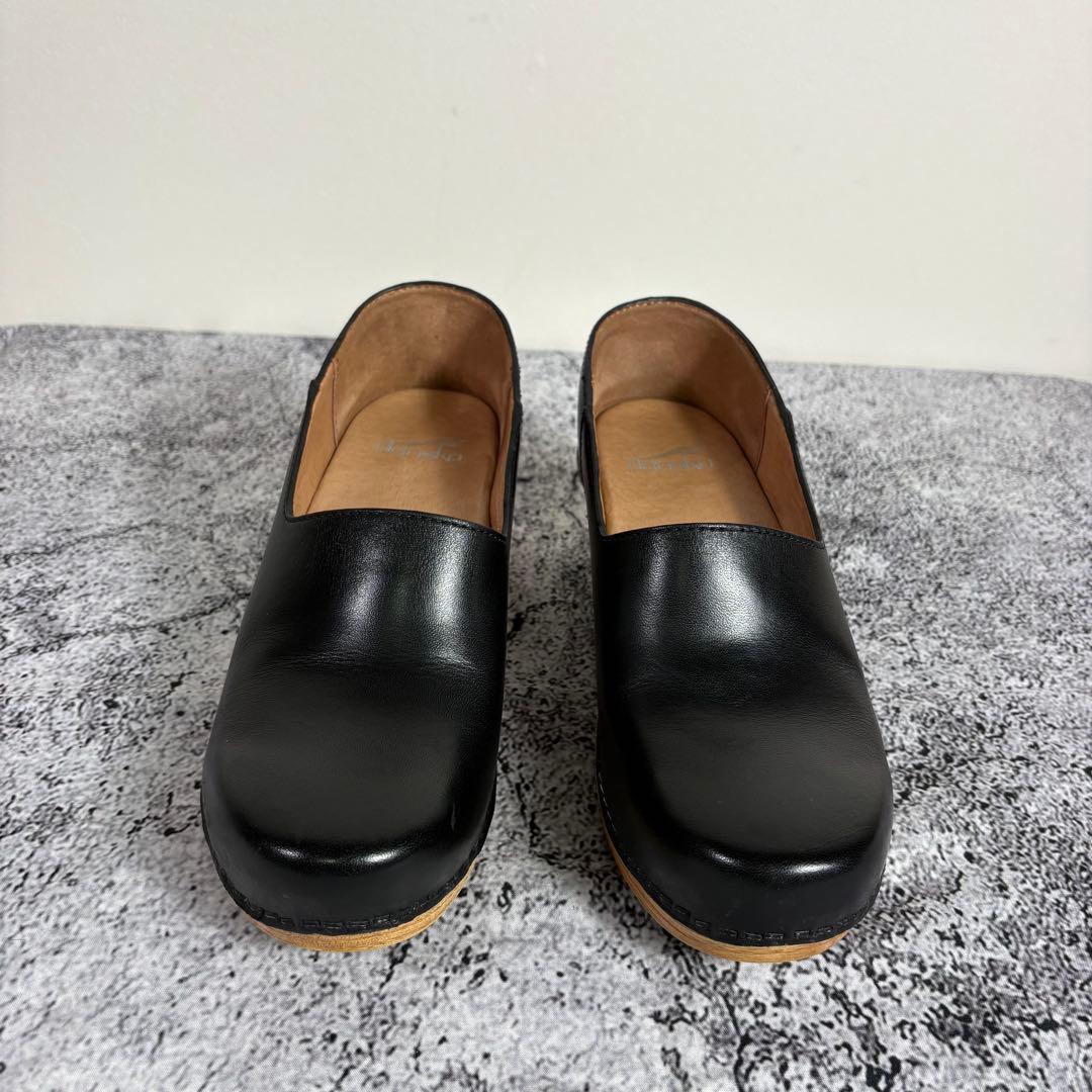 dansko ダンスコ レザー スリッポン 黒 厚底 37 - メルカリ