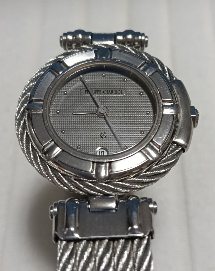 【稼働品】フィリップ・シャリオール　腕時計 稼働 良品 PHILIPPE CHARRIOL メンズ腕時計 バングル ゴールド