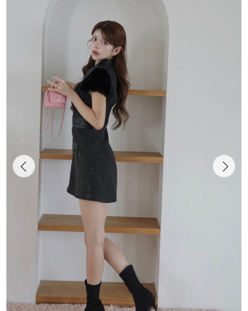 新品タグ付 Randy 2wayカービーツイードワンピース ブラック M - メルカリ