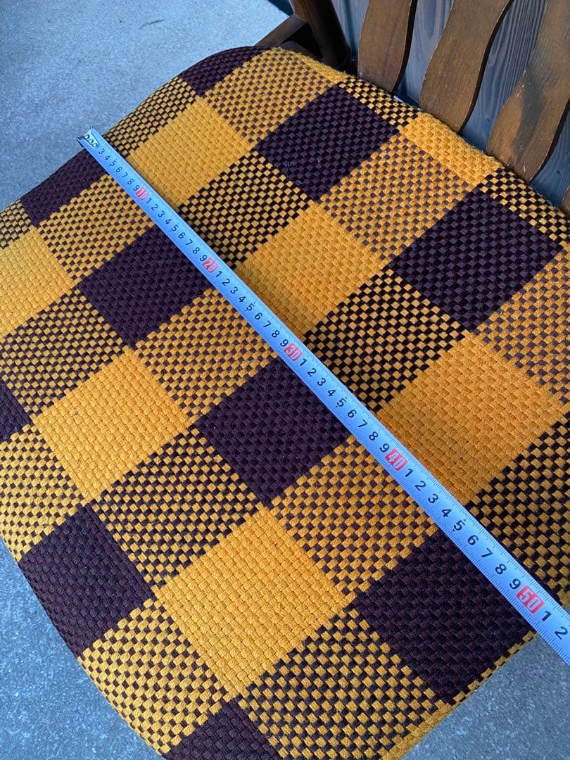 専用です チェック柄ダイニングチェア 2脚ヒダカグ レトロ 飛騨家具