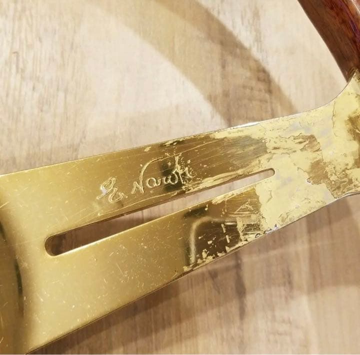 NARDI☆ナルディクラシックウッドステアリング/当時物ゴールド 38