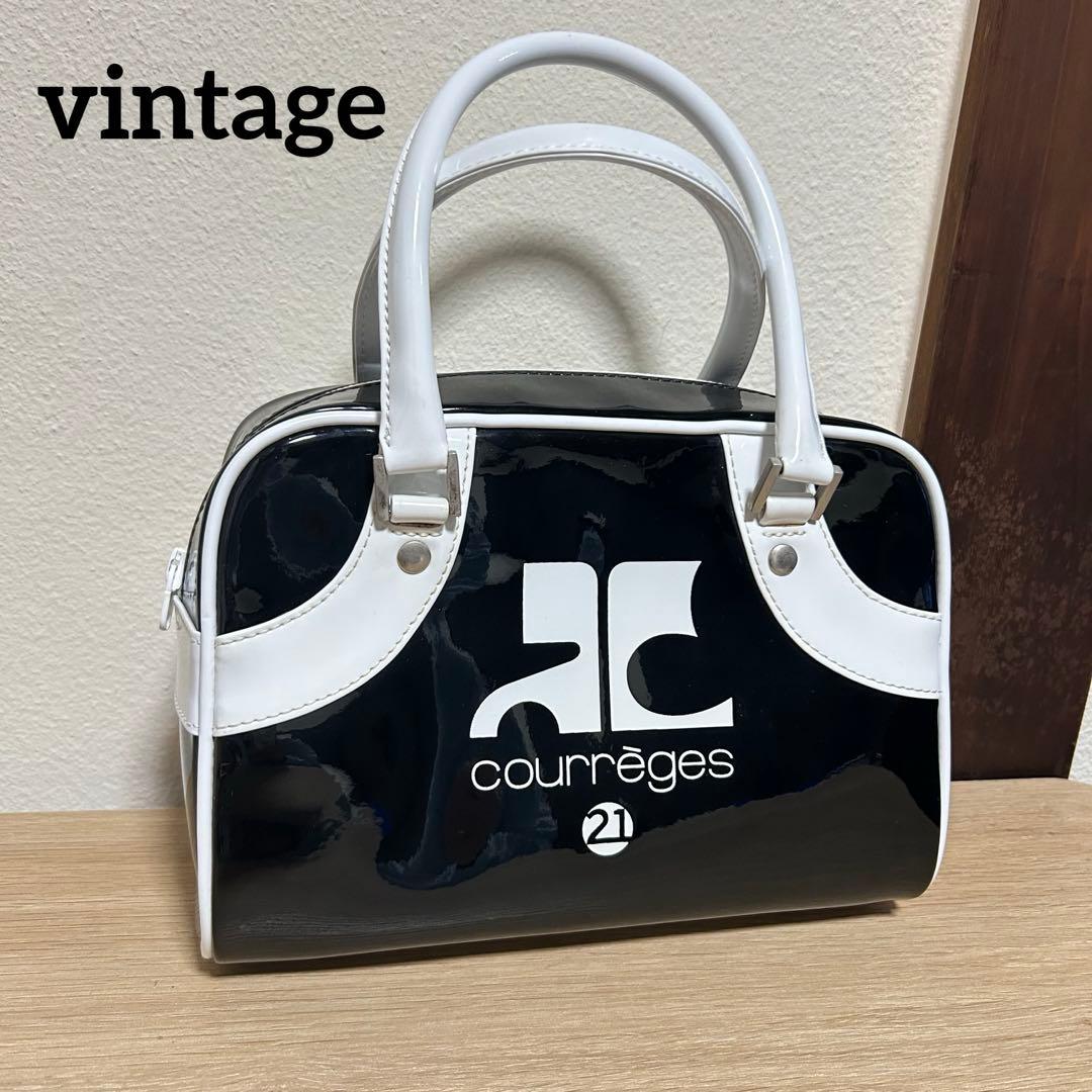 希少】vintage クレージュ エナメル ミニボストンバッグ y2k - メルカリ