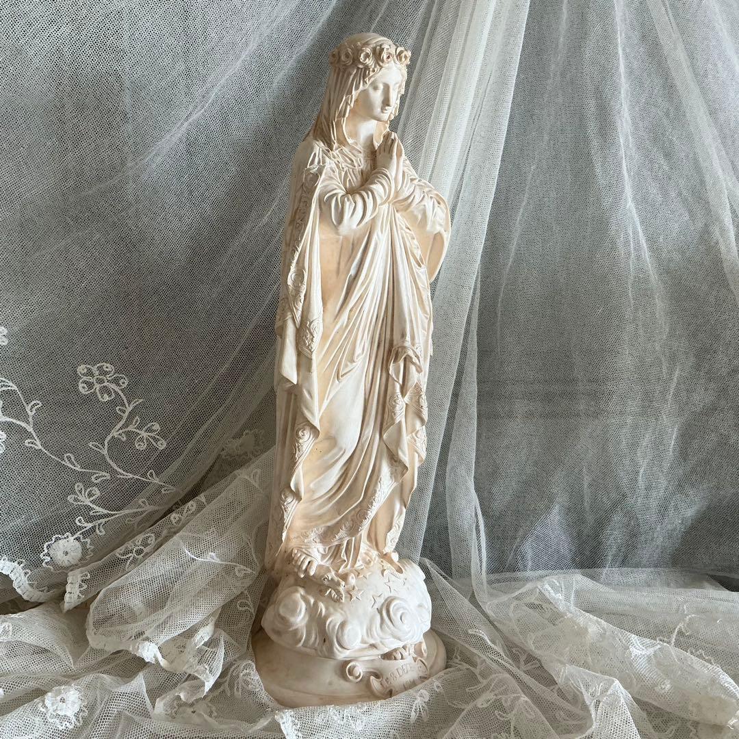 19世紀 フランスアンティーク 美しい聖母マリア像 大きめサイズ 検
