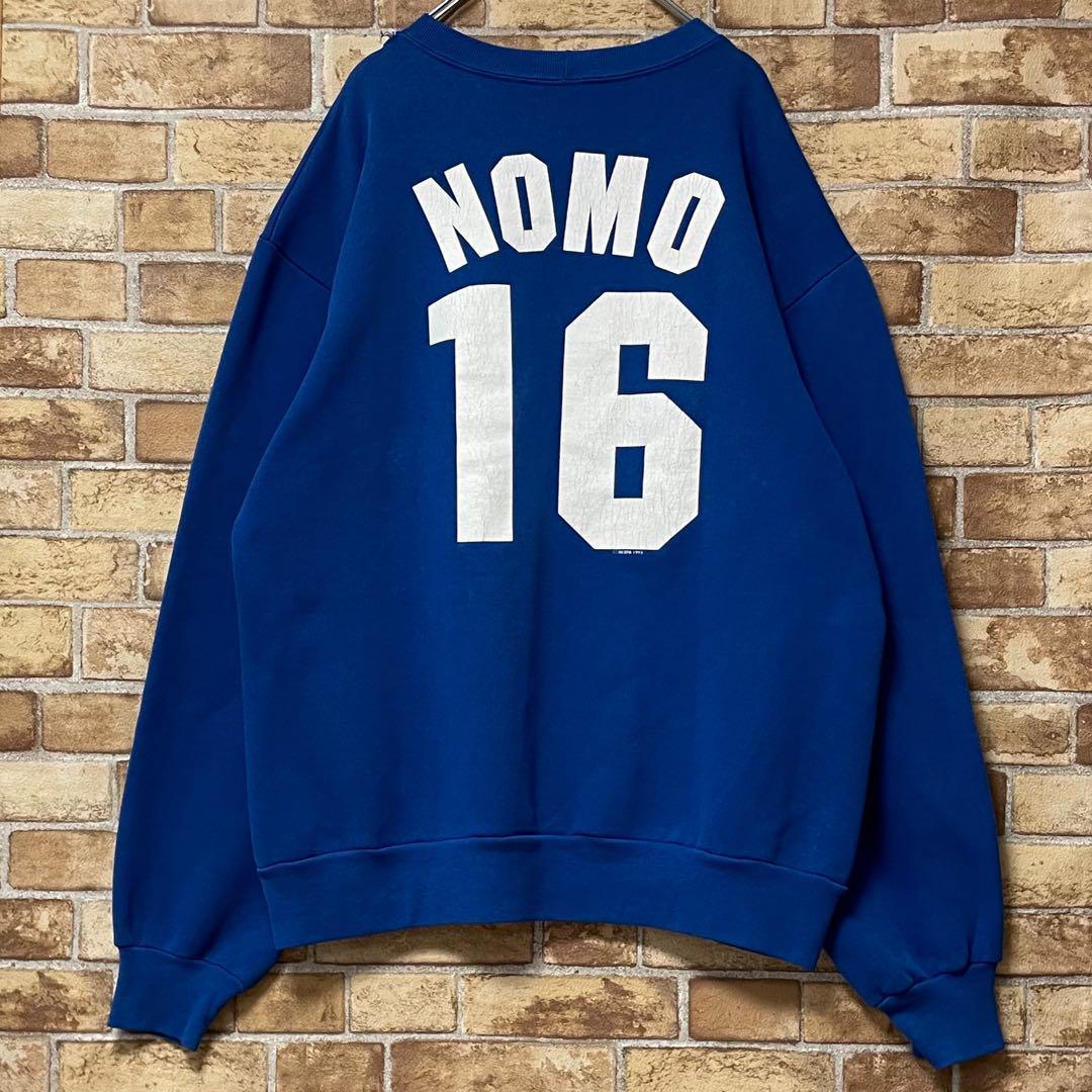 USA製 ドジャース 野茂英雄 スウェット ブルー 16トレーナー