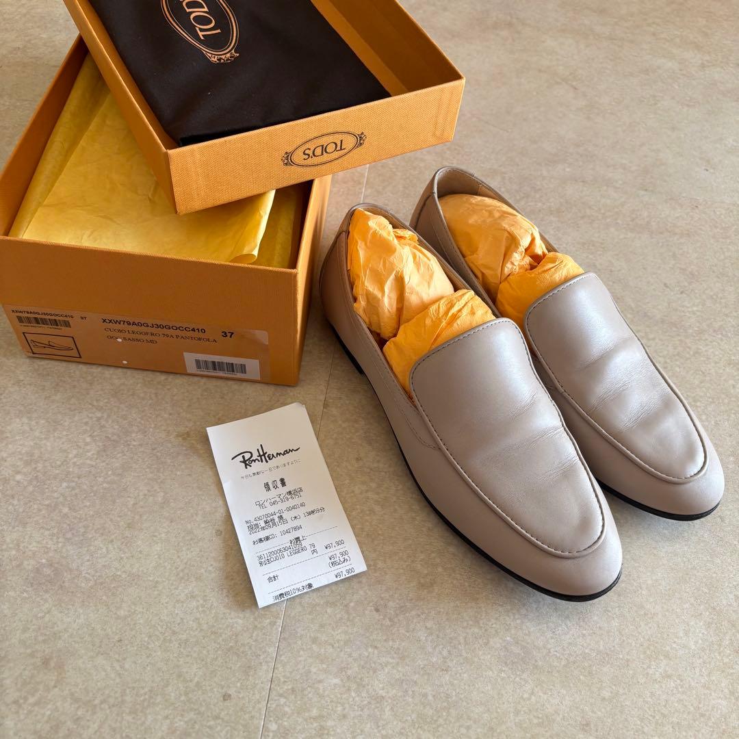 TOD'S Ron herman 別注　ローファー　ベージュ　37 新品】ロンハーマン別注 TOD'S トッズ ローファー 37 24cm - メルカリ