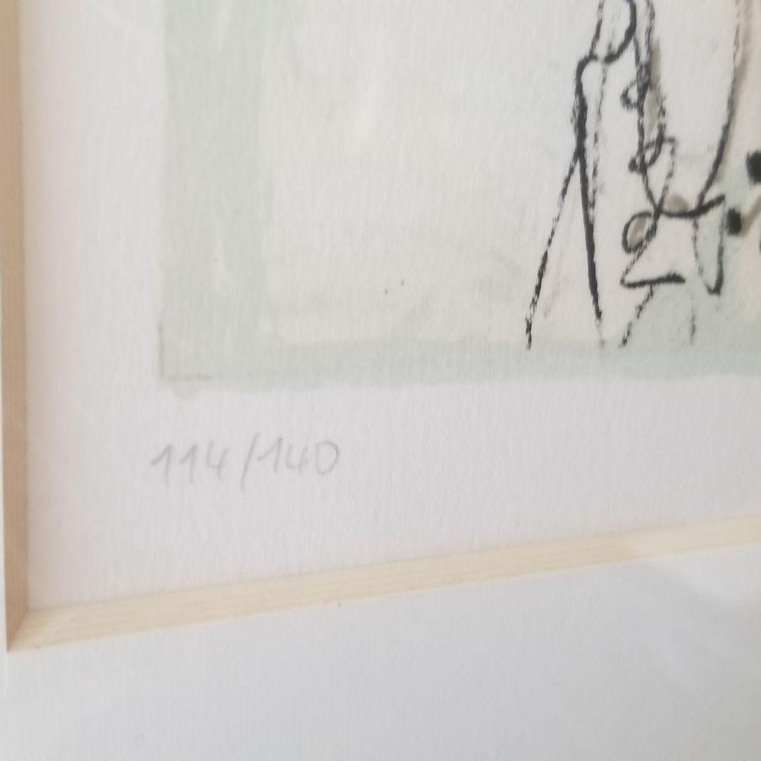 ジャン・ジャンセン【背を向ける少女】額装済、リトグラフ、作家直筆