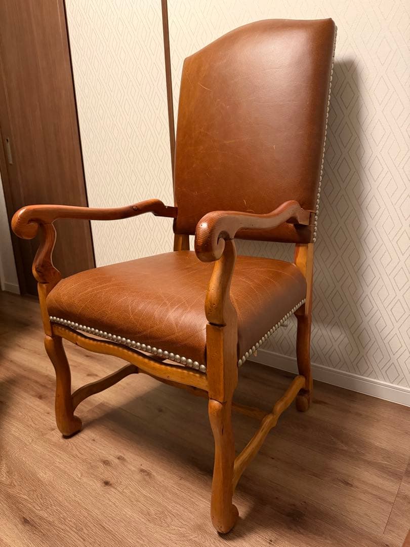 ポロラルフローレン　ブラウンレザー　アームチェア Polo Ralph Lauren Writer's Chair Brown Tufted Leather USA Made By