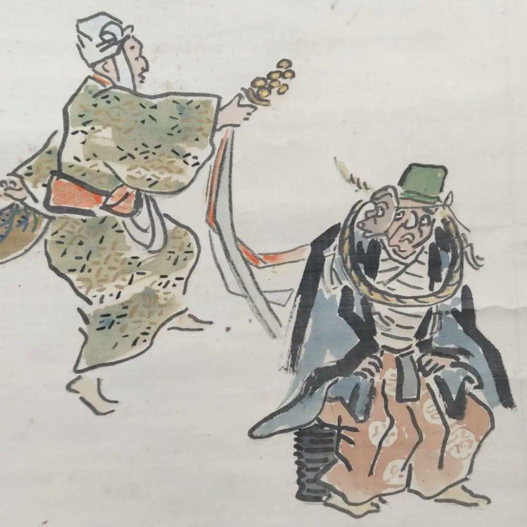 伊勢門水 能の舞掛軸