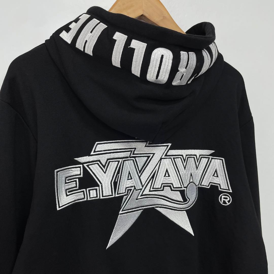 矢沢永吉 E.YAZAWA 刺繍 星 スウェット ジップアップパーカー ブラック