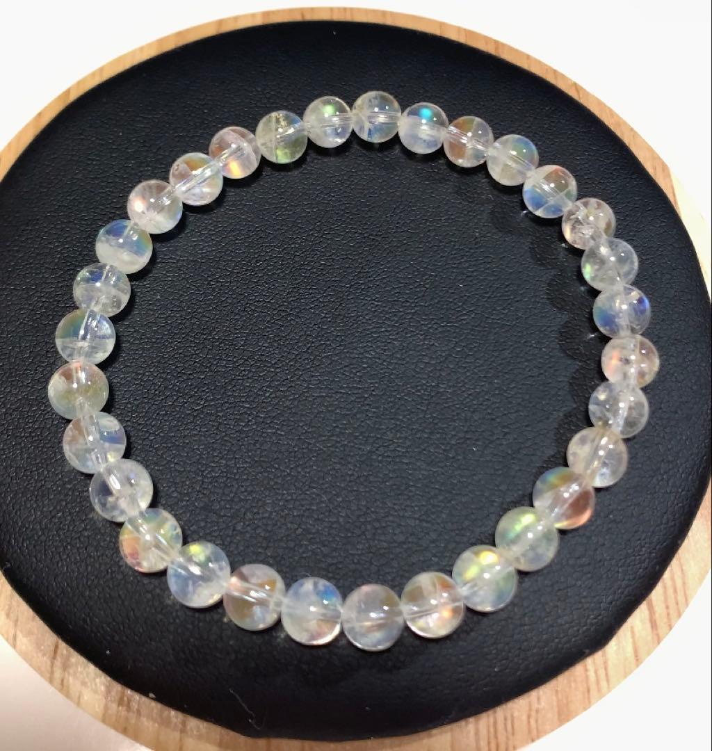 ★三月桜 さま★《極上》①マダガスカル産　ホワイトラブラドライト　ブレス