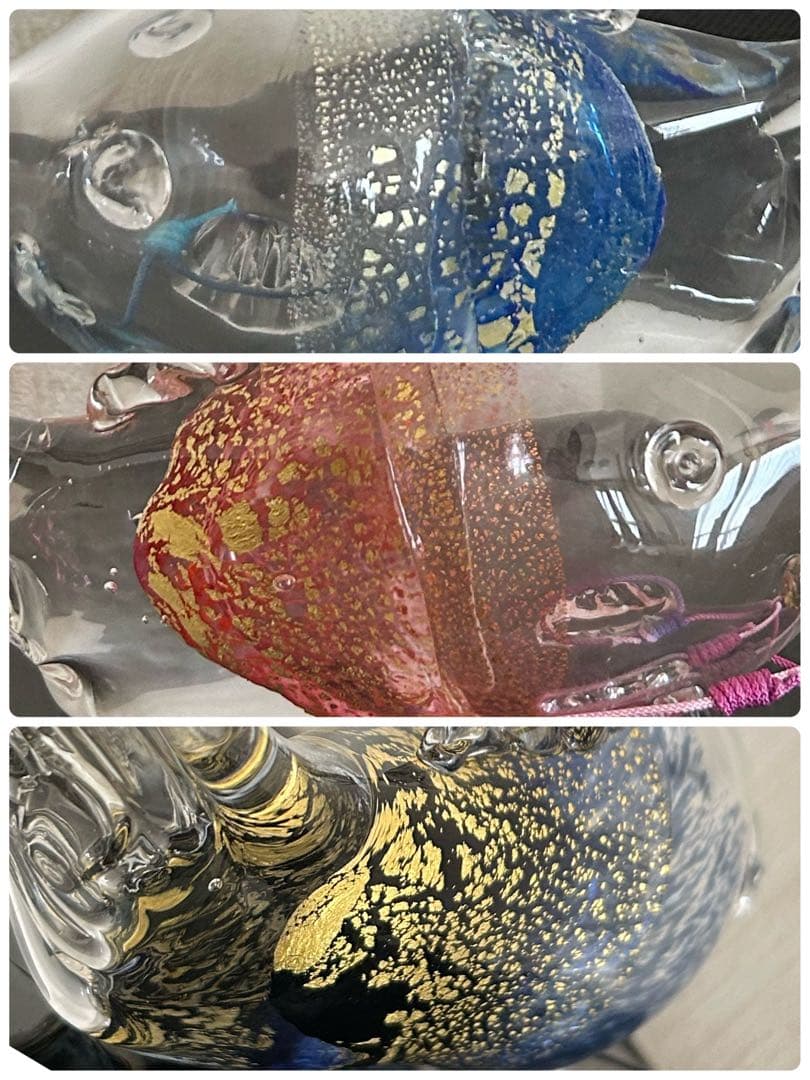 chuchumama ☆彡様専用 ガラス工芸 金箔入り ガラスの鯉のぼり（大