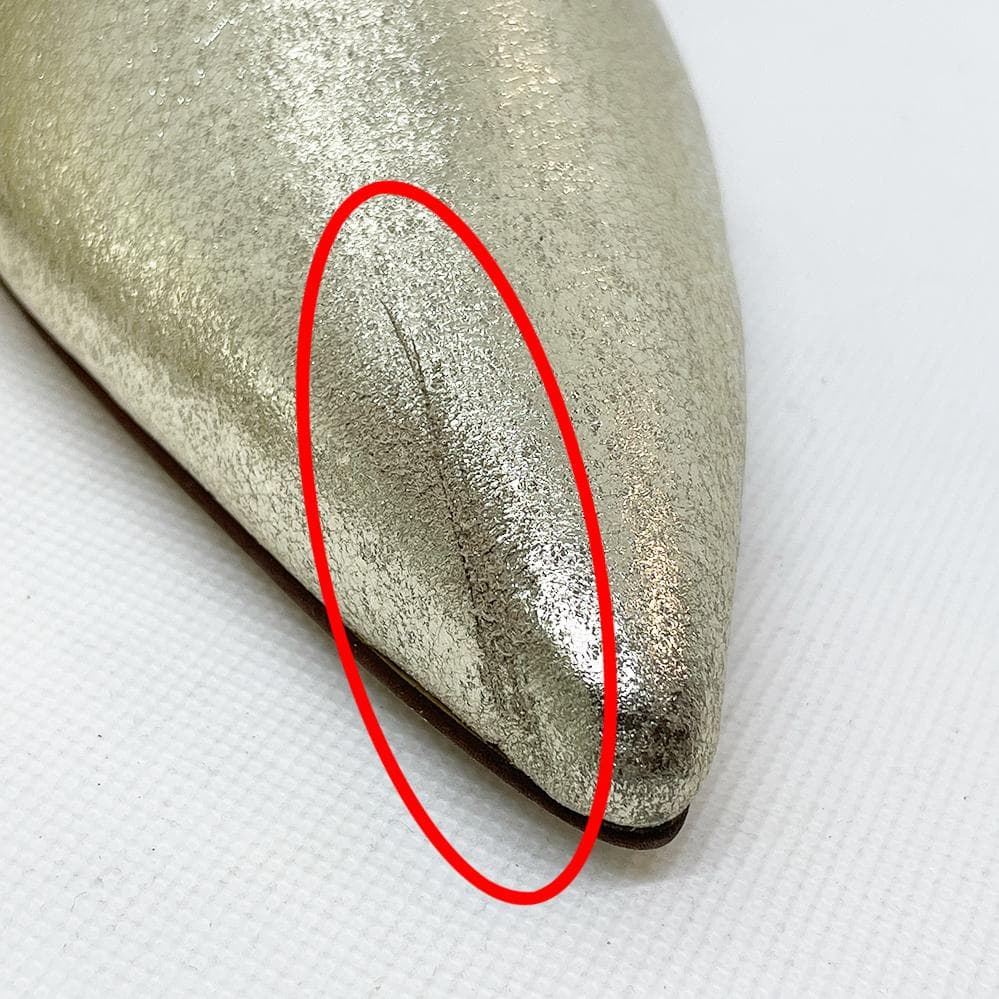 Le Talon ルタロン シルバー フラットパンプス 24.5cm 日本製 - メルカリ