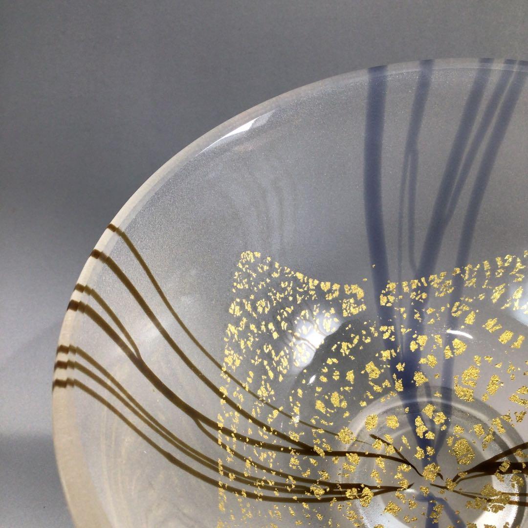 P674 茶碗 『堀口幸子造』『金箔麦藁手』『瑠璃茶碗』 義山茶碗 共