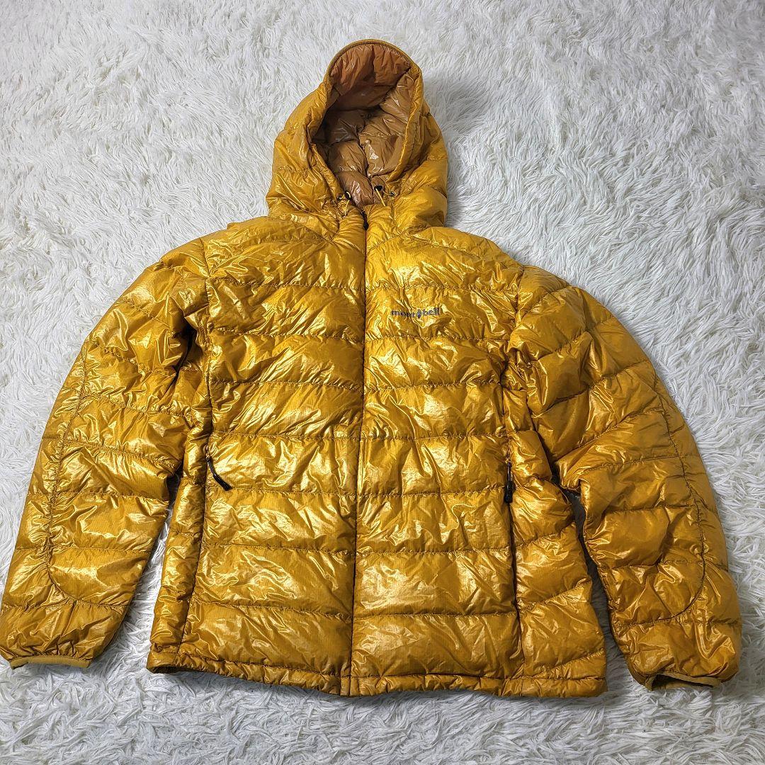 美品】モンベル U.L.ダウンガイドパーカ ドローコード ゴールド M