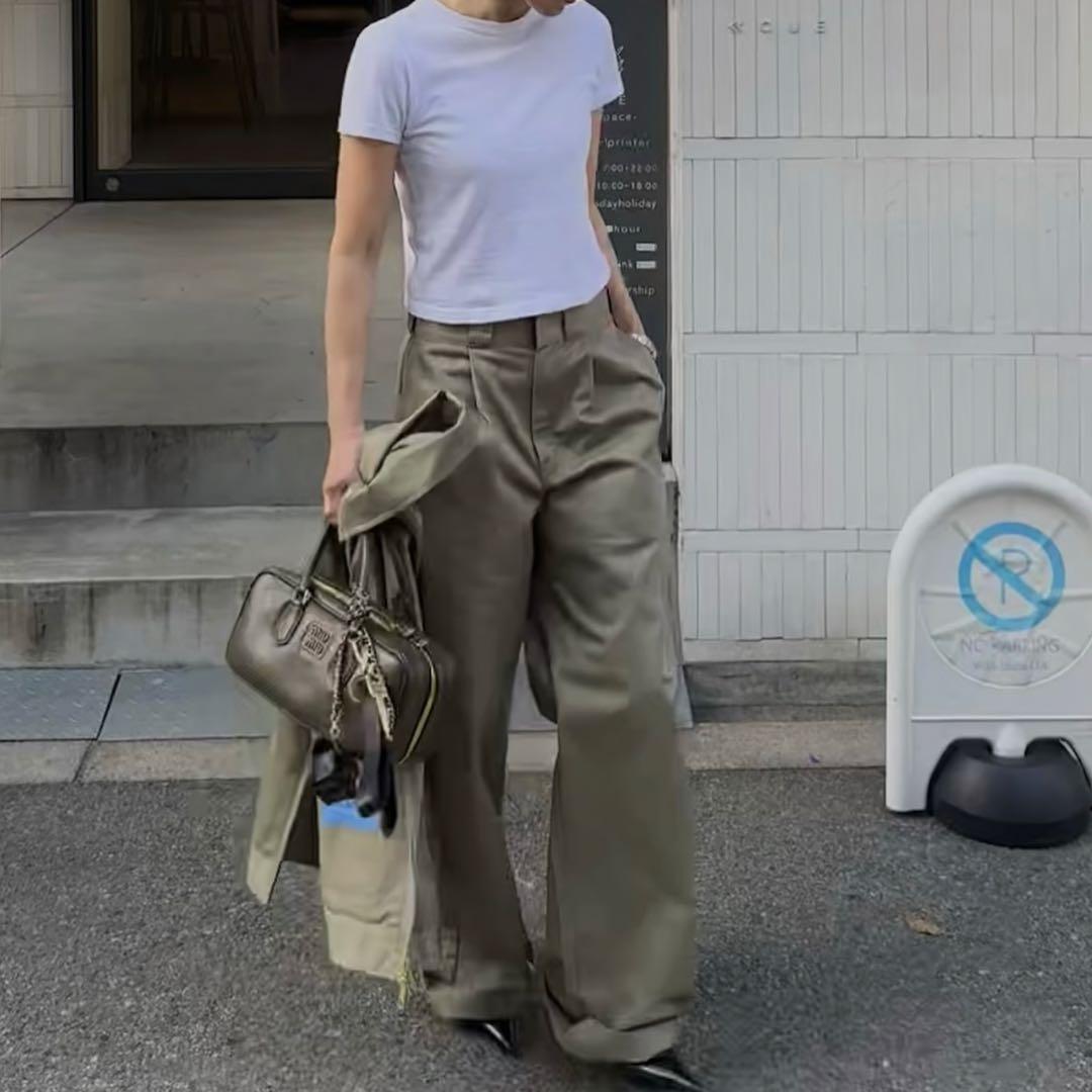 ok.soon×dickies ワイドチノパンツ (新ベージュ) ok.soon×dickies wide chino pants(new beige) | o