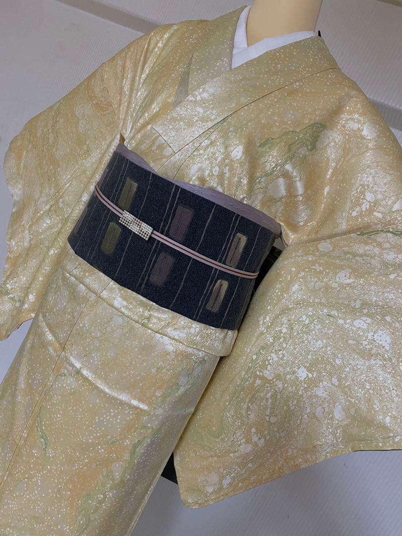 トールサイズ　小紋 正絹　未使用　しつけ付　着丈174 裄71