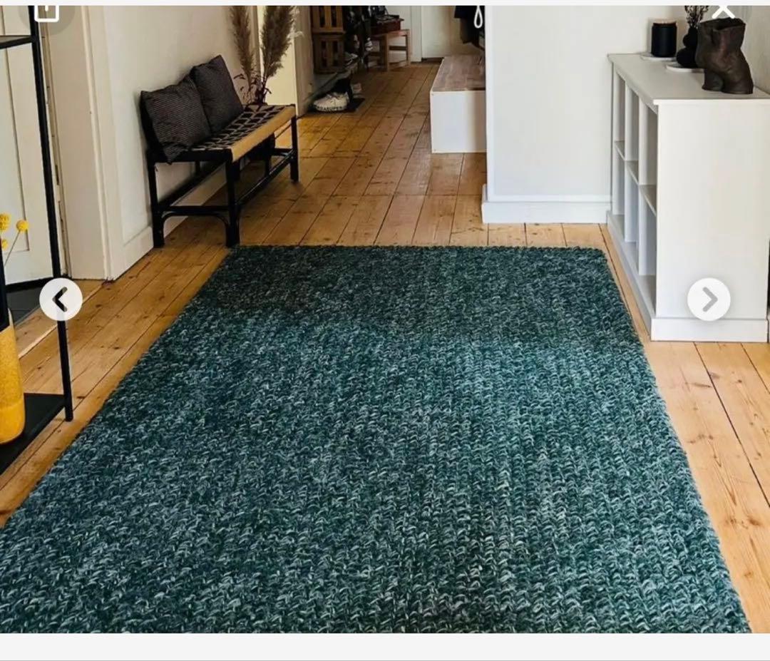 IKEA 新品　ダークグリーン 織り物ラグ LANDBANA ランドゥバナ ラグ 平織り, ダークグリーン, 160x230 cm - IKEA