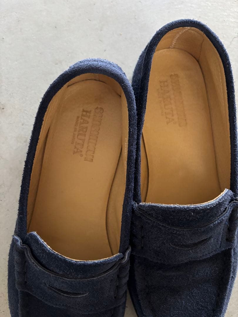 shishikui HARUTA ネイビー スエード ローファー - 靴最 安値 価格