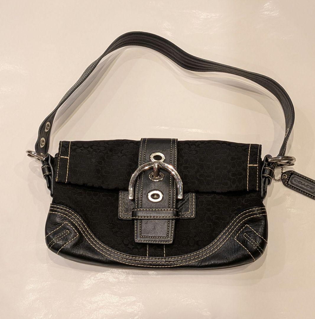 コーチCOACH ショルダーバッグ　レザー　キャンバス　シグネチャー　黒 Brandol / COACH コーチ ショルダーバッグ シグネチャー キャンバス