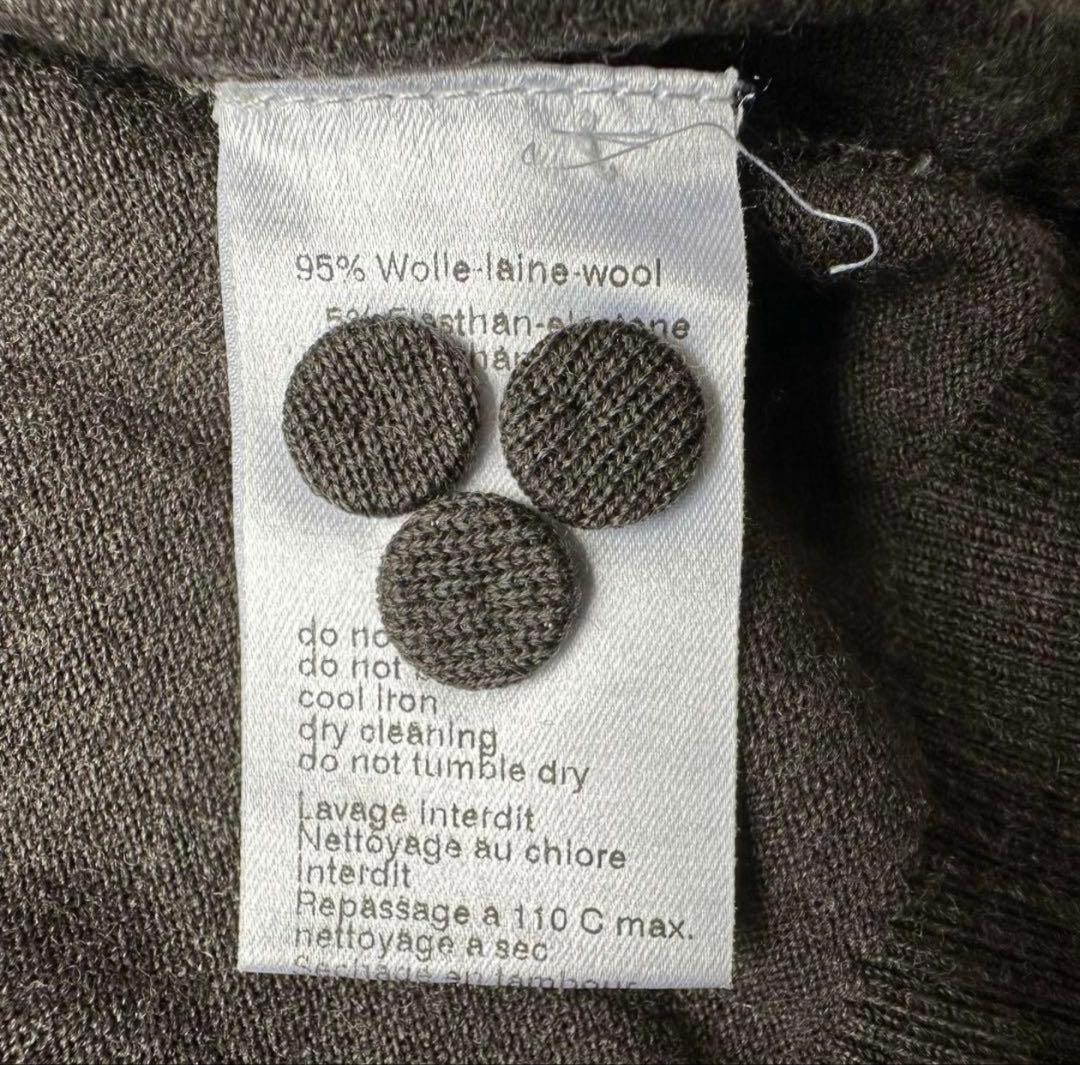 AKRIS アクリス カーディガン ウール混 長袖 チャコールグレー 比翼