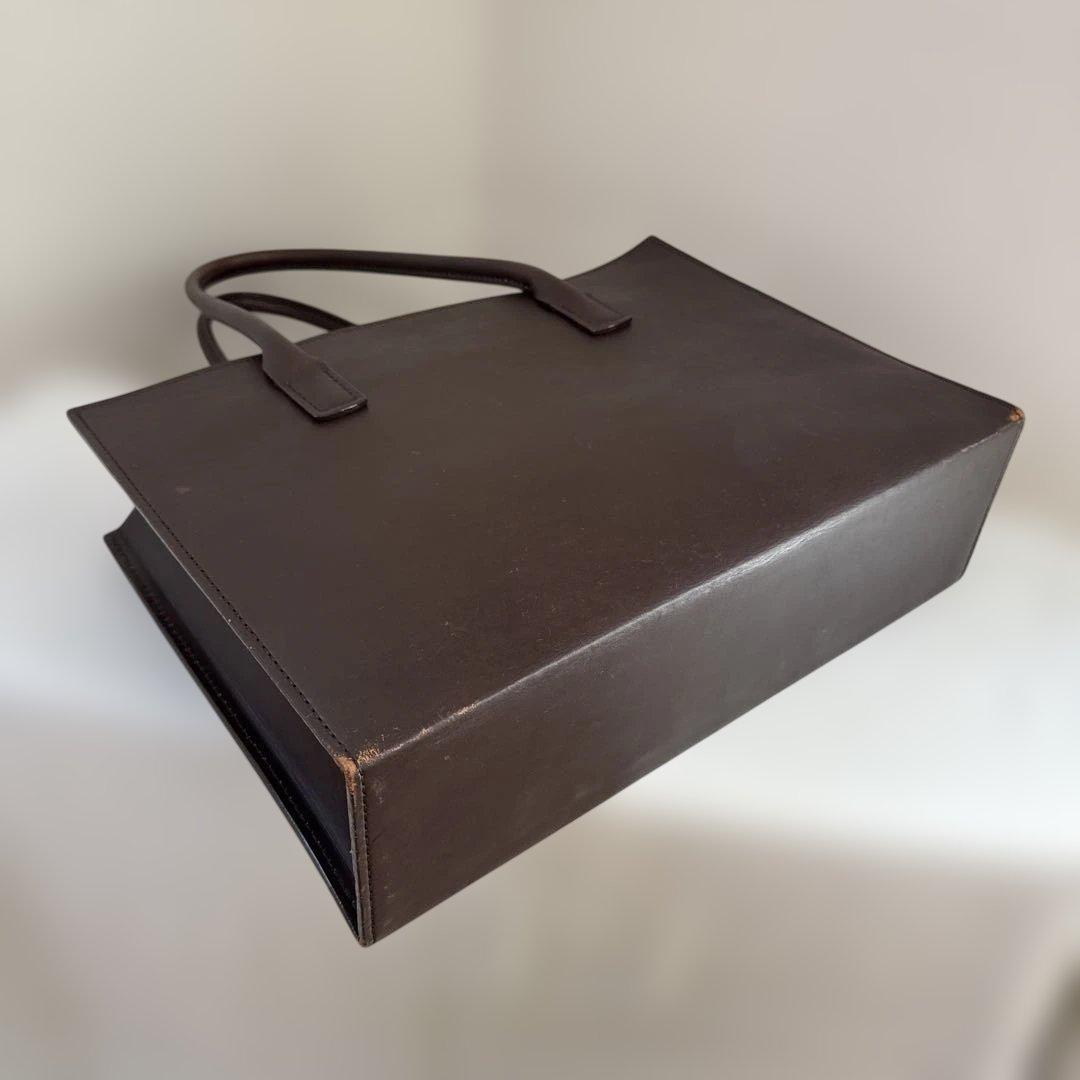 亀屋革具店 大きなトートバッグ肩掛けタイプ ダークブラウン （横幅40