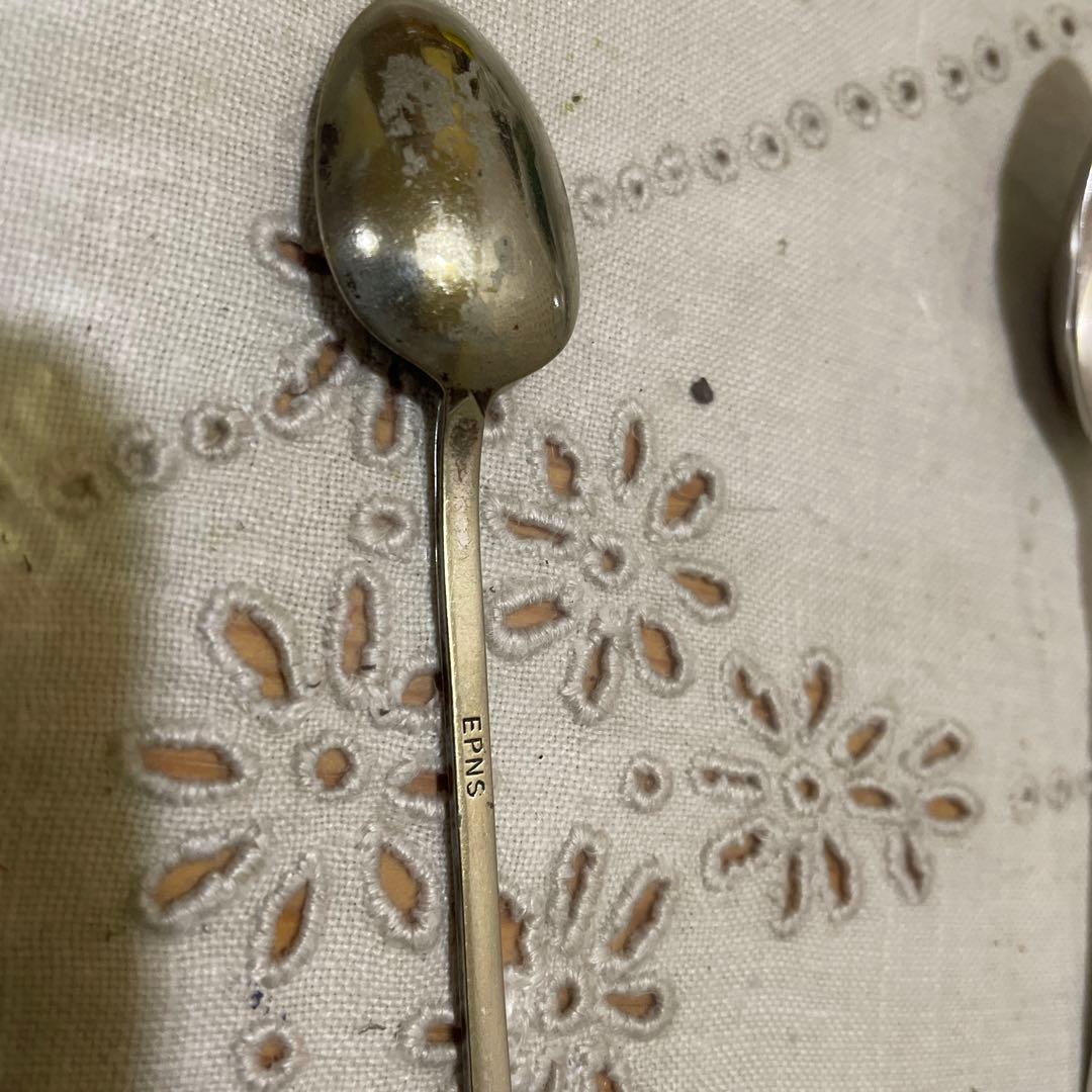664シルバー製シルバープレート装飾スプーン4本セットイギリス - メルカリ