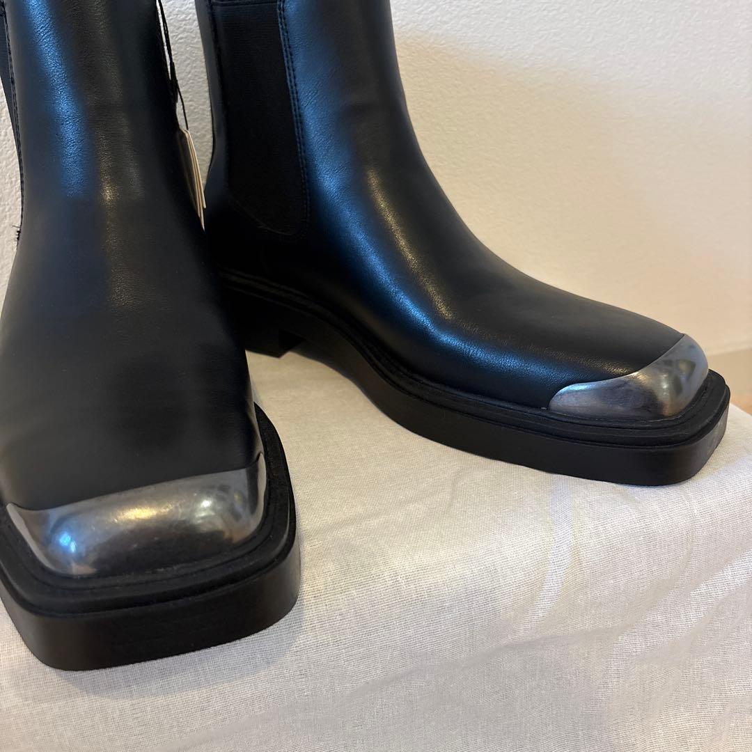 ZARA ザラ メタリックディテール チェルシーブーツ 43 27.6cm