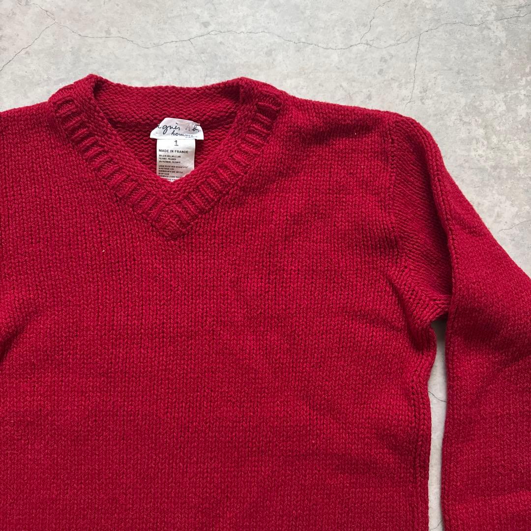 agnes'b homme アニエスベーオム フランス製 Vネックニット - メルカリ
