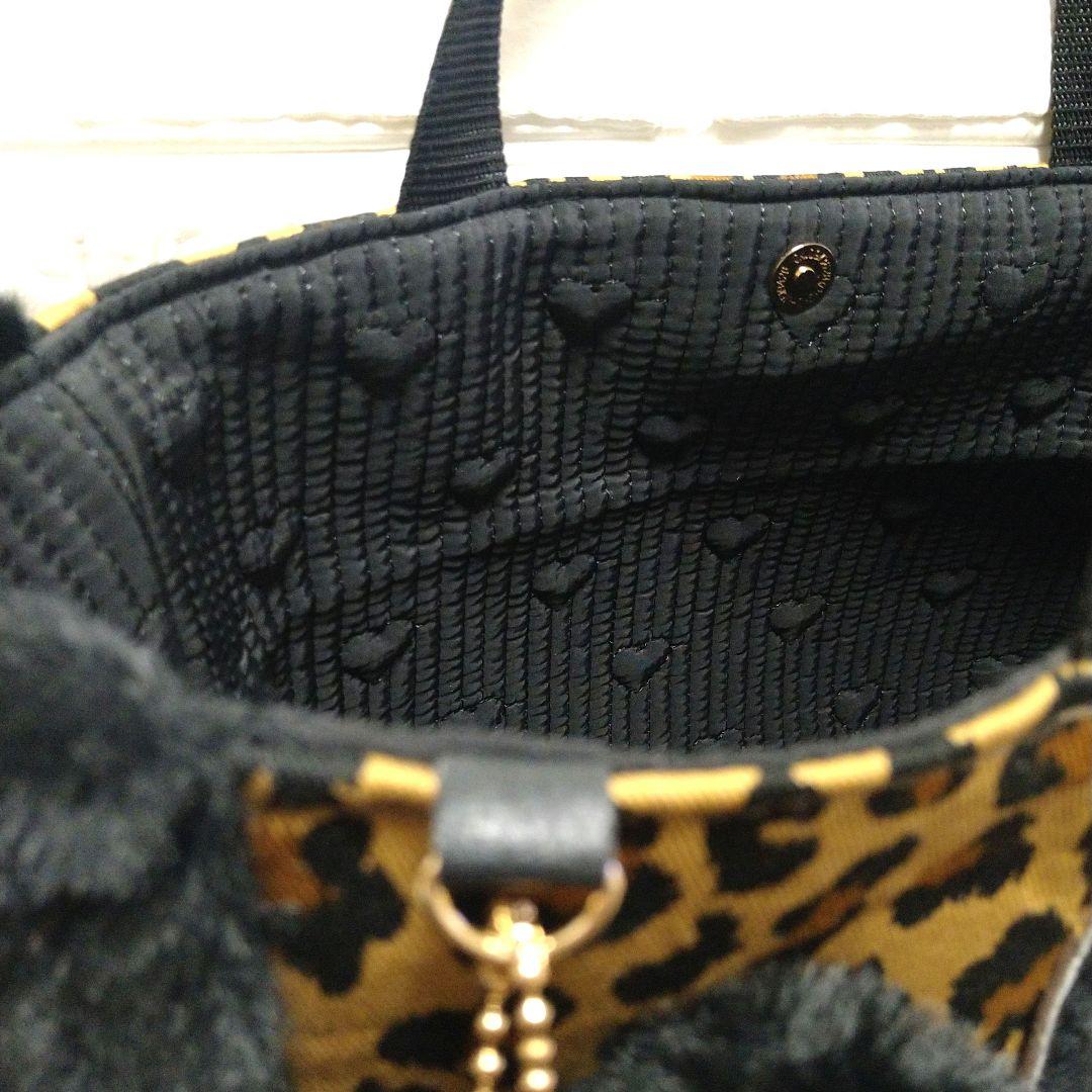 ゆ*ら様 コヤンイサムチョン☆横長トートバッグ ヒョウ柄&ボアキルト