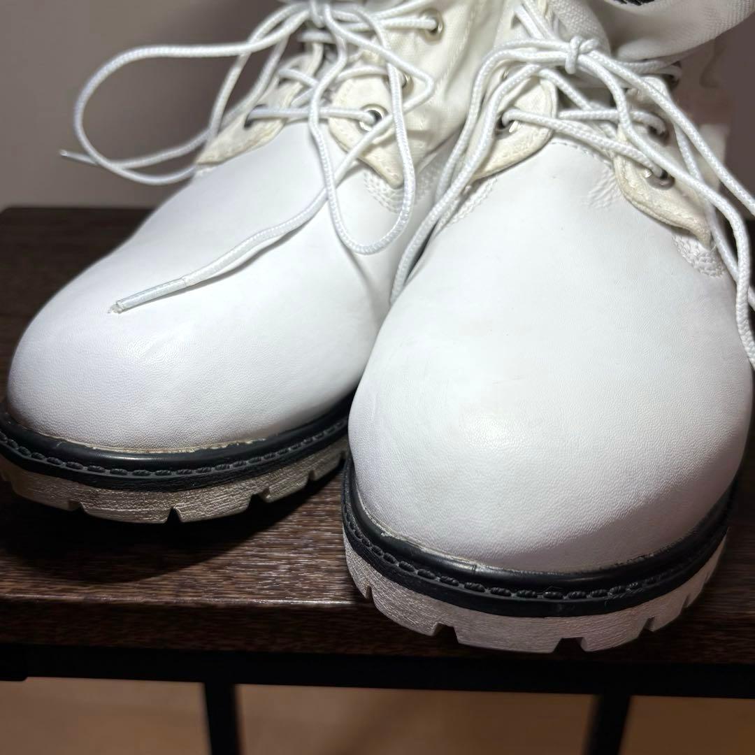 希少ホワイト】Timberland ❖ ビッグツリーロゴ ロールトップブーツ