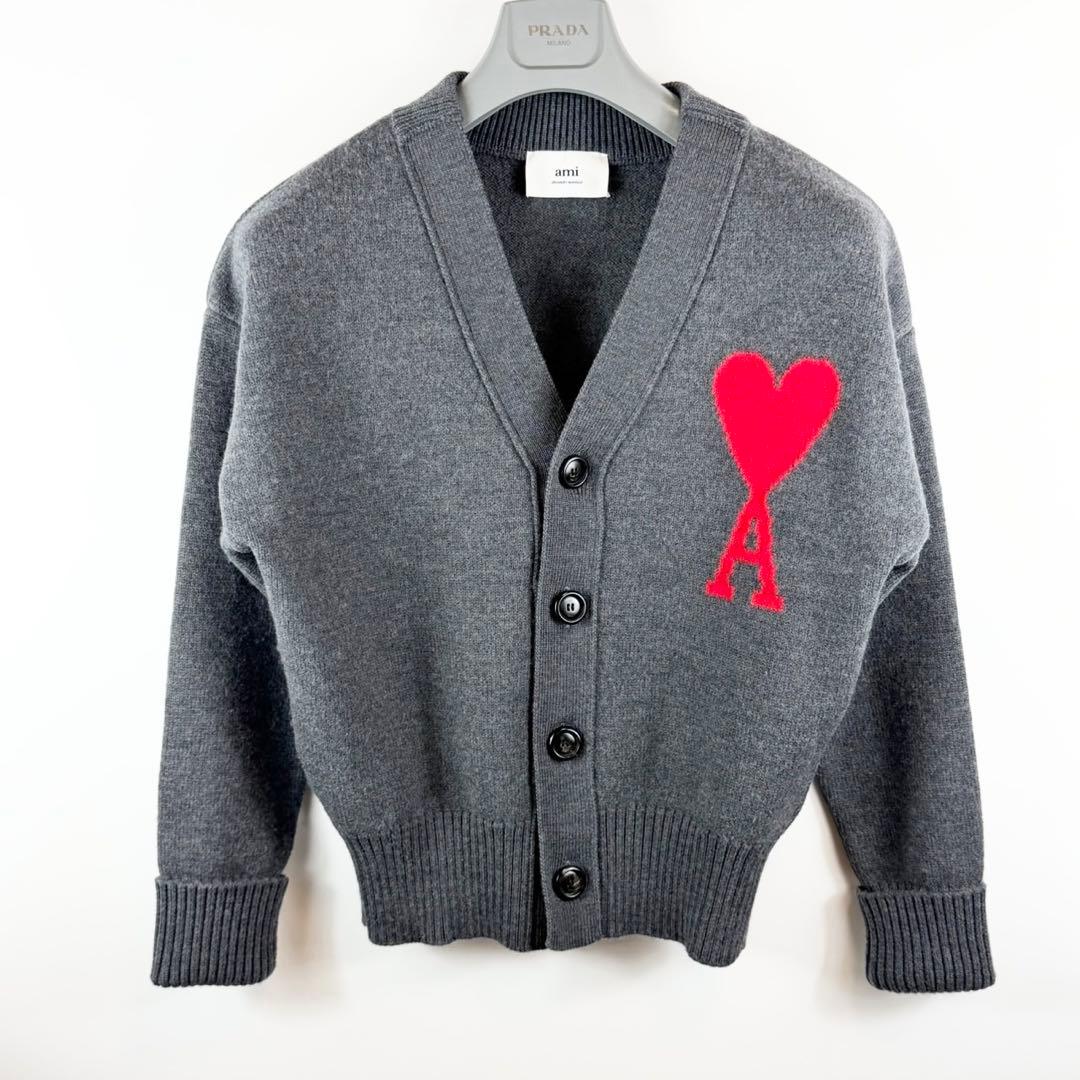 100%本物 美品 Ami Paris カーディガン アミ パリス ニット