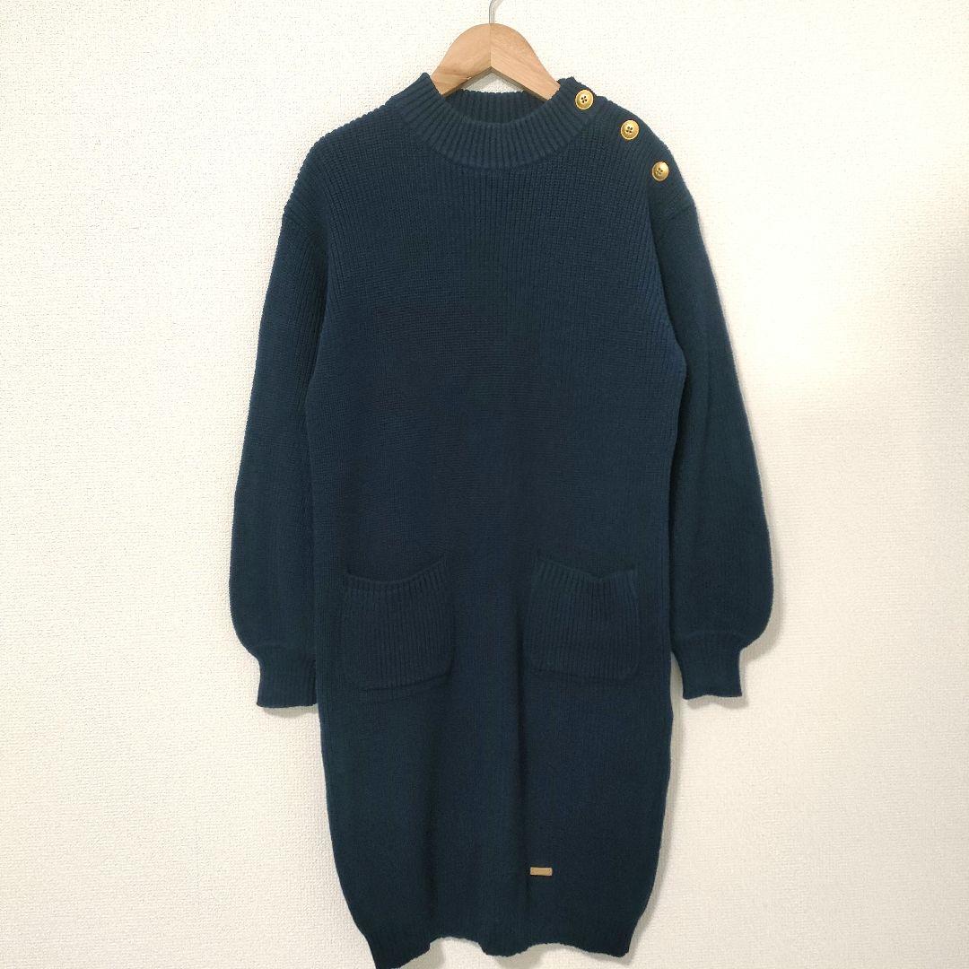 ブルーレーベルクレストブリッジ モックネックニットワンピース